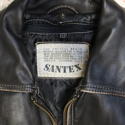 Veste en cuir brun patinée - Style Oversize - XL