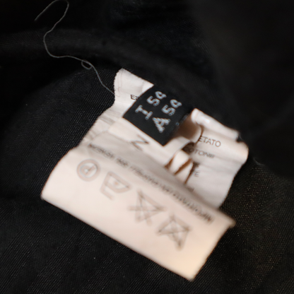 Veste en cuir noir patinée - Style motarde - XL