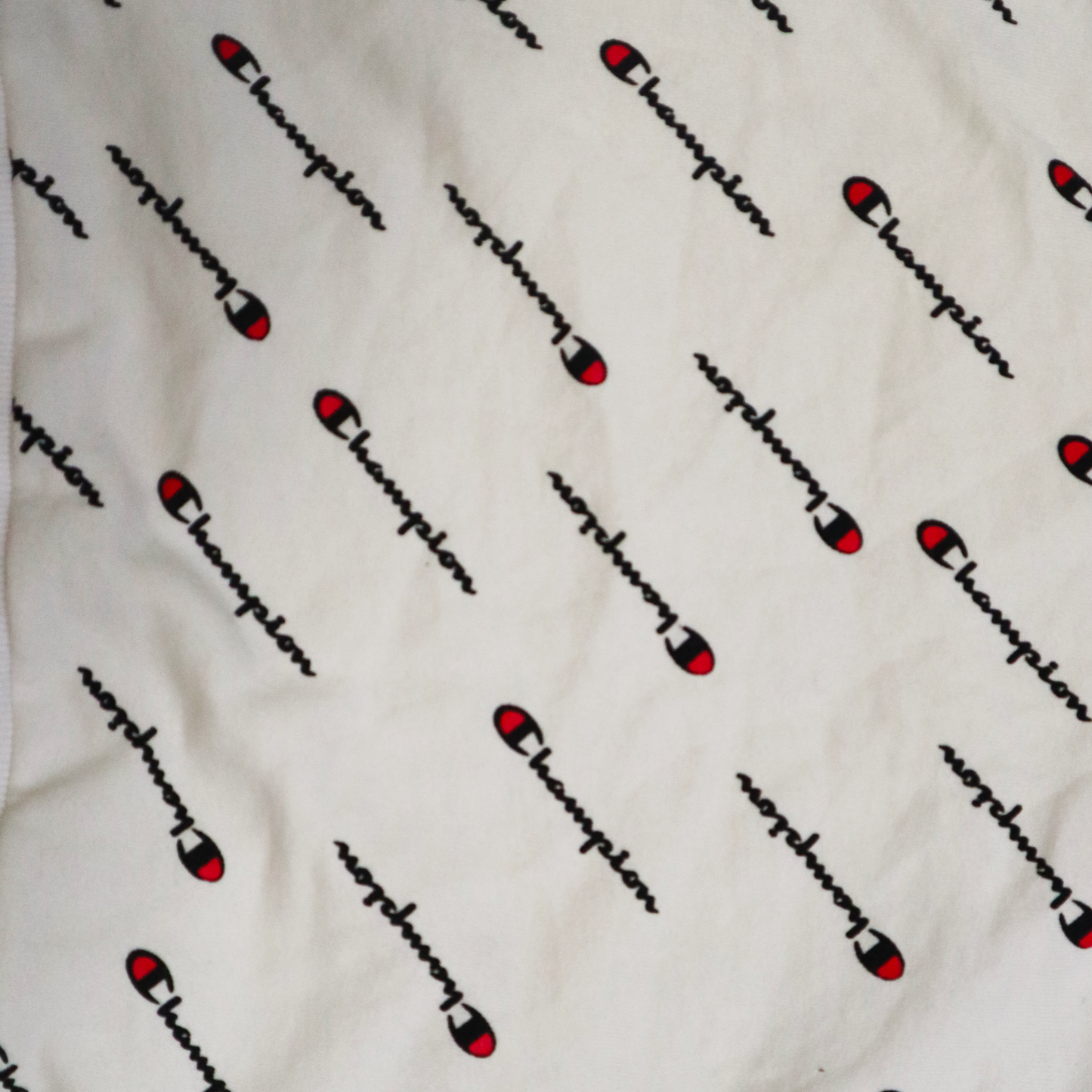 Pull Champion - Croptop Upcyclé - S - Blanc à motif