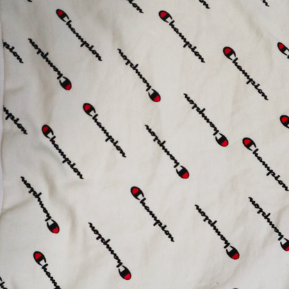 Pull Champion - Croptop Upcyclé - S - Blanc à motif