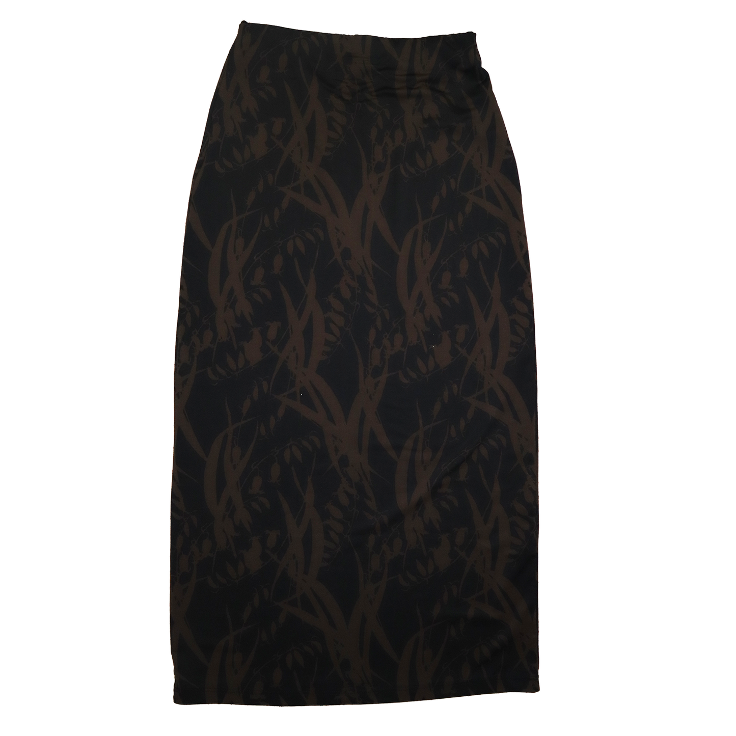 Jupe crayon élastique à motifs - S - Noir et brun