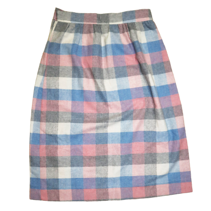 Jupe longue à carreaux - M - Rose et bleu