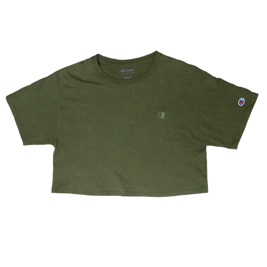 T-shirt Croptop Upcyclé - M - Vert