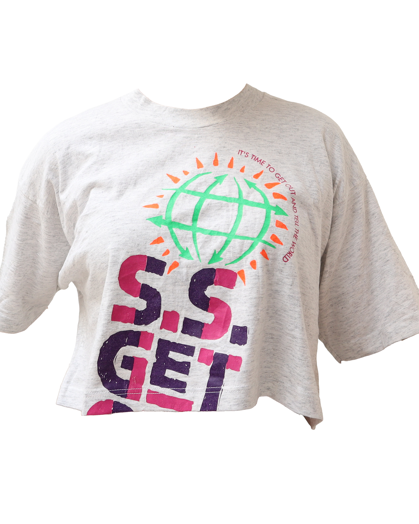 Croptop Upcyclé - XL - Gris/Blanc