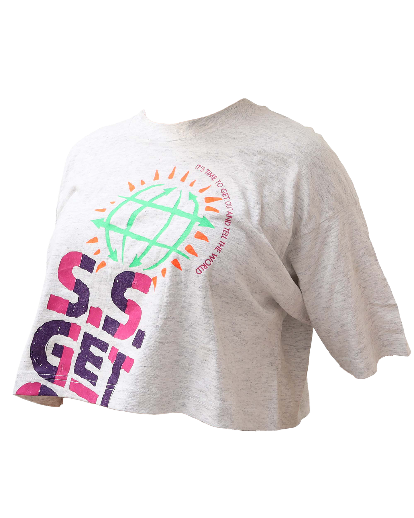 Croptop Upcyclé - XL - Gris/Blanc