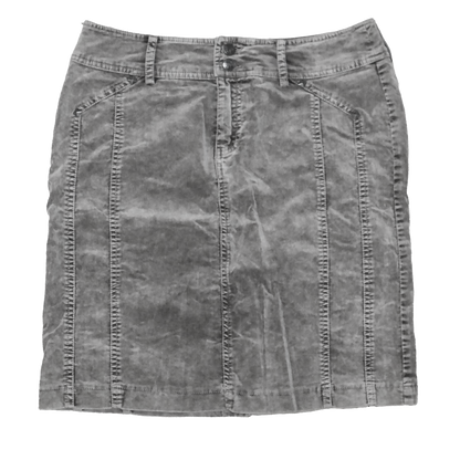 Jupe droite en velour - L - Gris