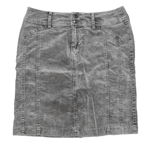 Jupe droite en velour - L - Gris