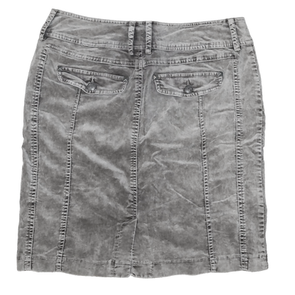 Jupe droite en velour - L - Gris