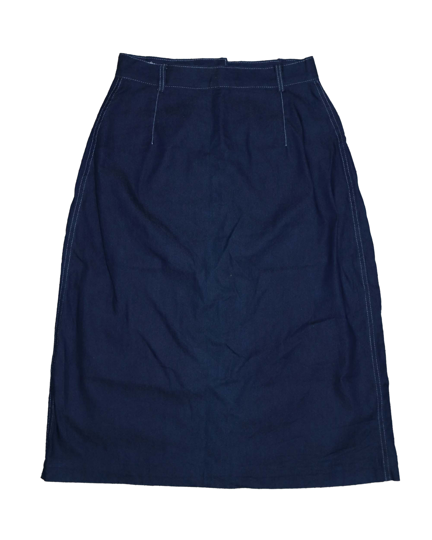 Jupe midi en jeans à bouton - S