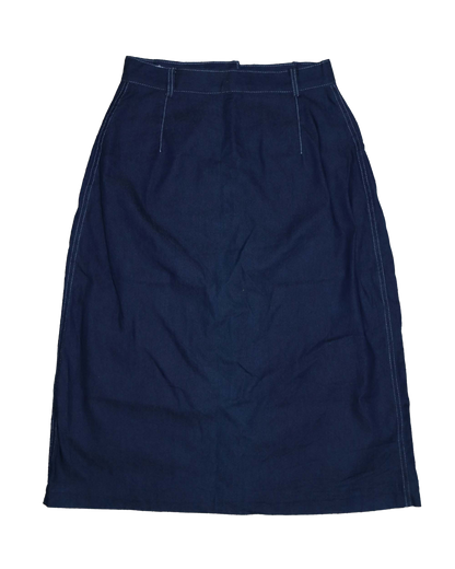 Jupe midi en jeans à bouton - S