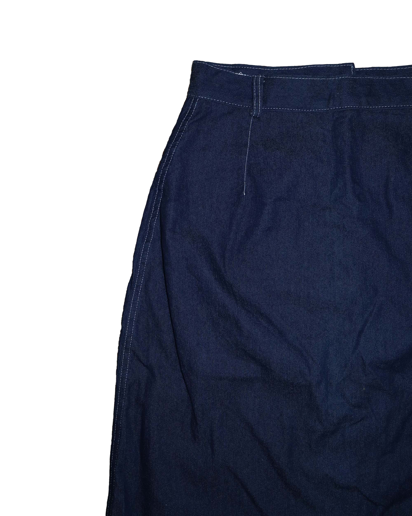 Jupe midi en jeans à bouton - S