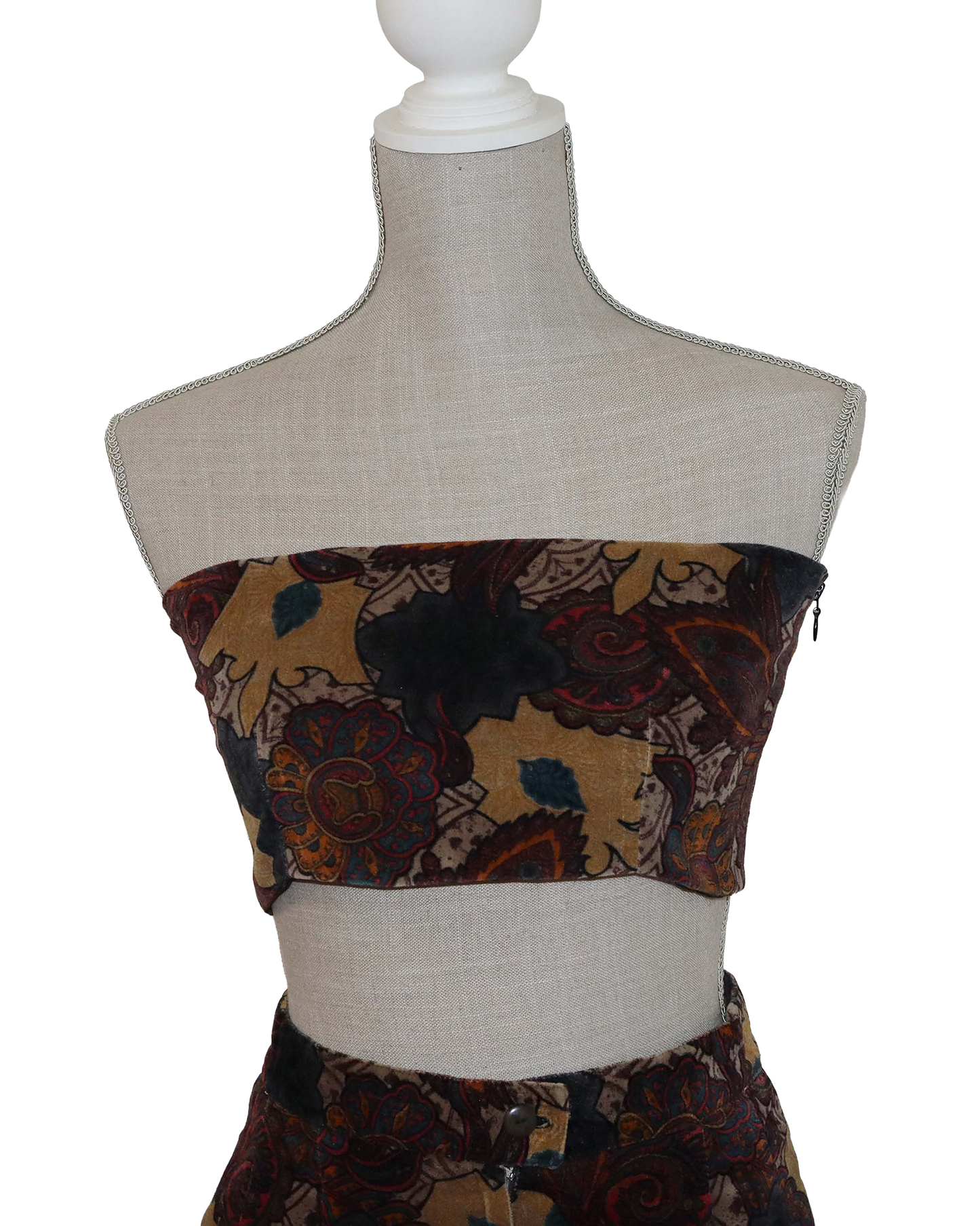 Ensemble Upcyclé - Jupe courte et top bandeau avec élastisque