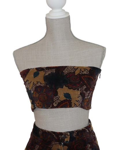 Ensemble Upcyclé - Jupe courte et top bandeau avec élastisque