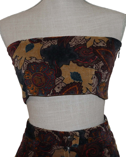 Ensemble Upcyclé - Jupe courte et top bandeau avec élastisque