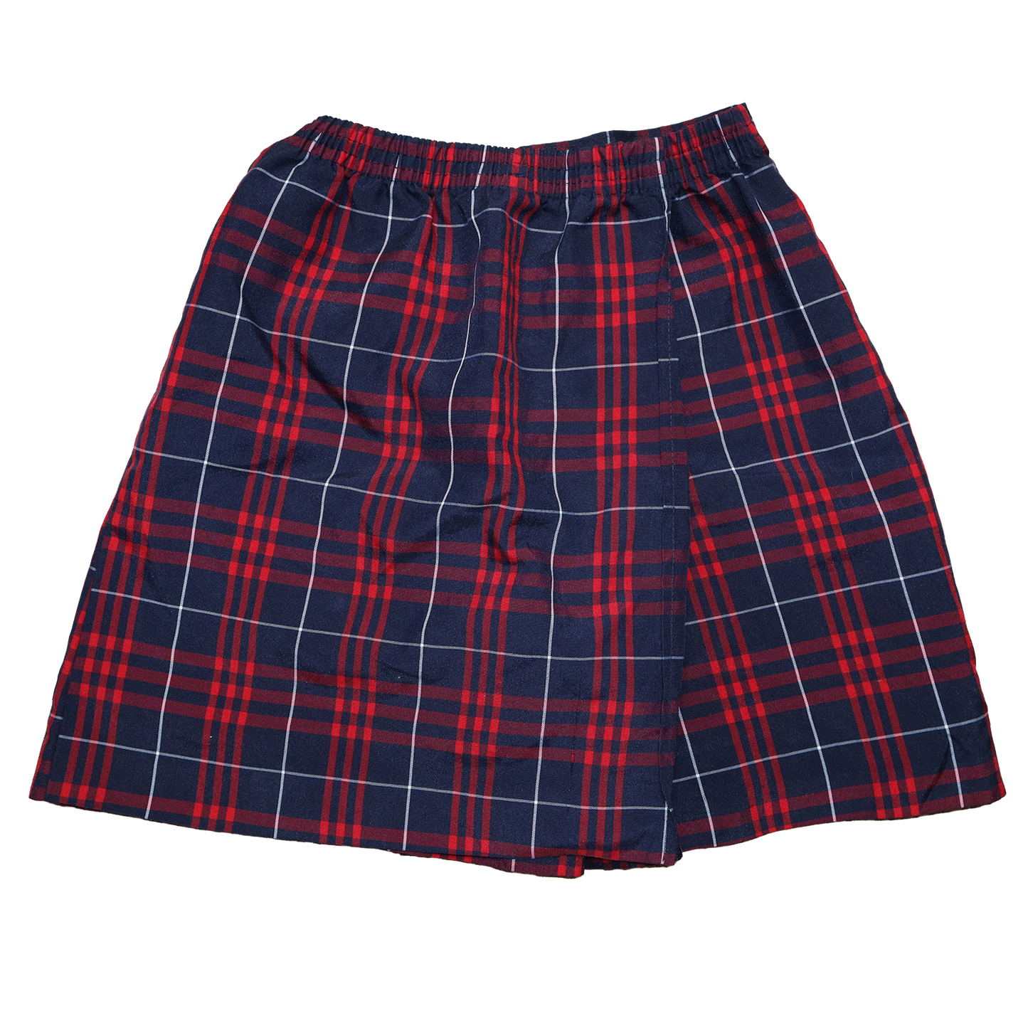 Jupe short à carreaux style portefeuille - S - Rouge et bleu