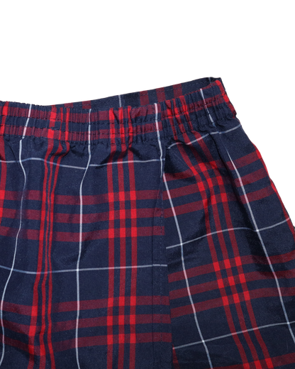 Jupe short à carreaux style portefeuille - S - Rouge et bleu